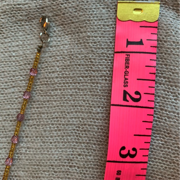 Short necklace by artisan Stella - Butterfly pearl with pink gold beads - Picture 7 of 7